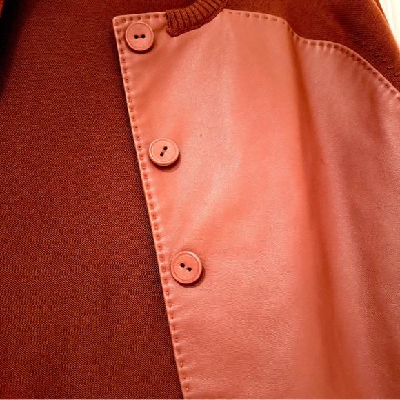 Hermes Cognac Rust Leather and Virgin Wool Cardigan - Picture 6 of 6